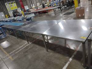 lot 129 image: Stainless Steel Make-Up Table, 60 ...
