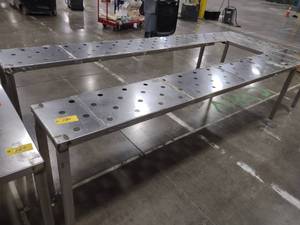 lot 130 image: Stainless Steel Make-Up Table, 60 ...