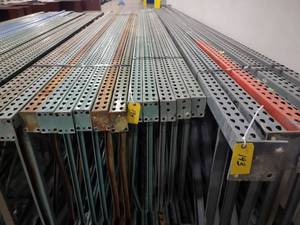 lot 194 image: (5) Teardrop Pallet Rack Uprights, ...