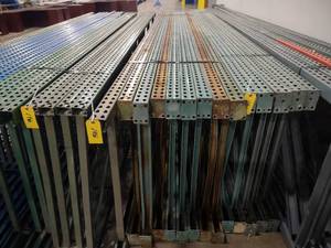 lot 195 image: (4) Teardrop Pallet Rack Uprights, ...