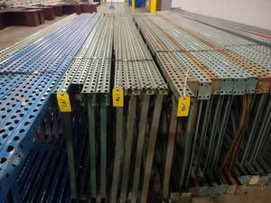 lot 196 image: (4) Teardrop Pallet Rack Uprights, ...