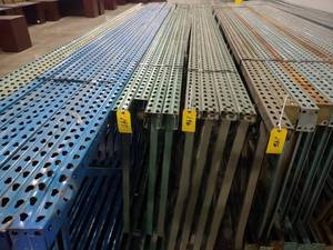 lot 197 image: (3) Teardrop Pallet Rack Uprights, ...