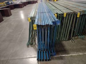 lot 198 image: (7) Teardrop Pallet Rack Uprights, ...