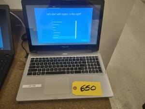 lot 650 image: Halted - Contact Affiliate - ASUS R554L Laptop, Factory Reset...