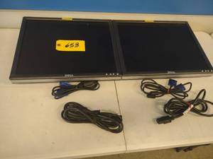 lot 653 image: (2) Dell 19 Monitors...