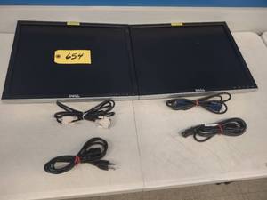 lot 654 image: (2) Dell 19 Monitors...