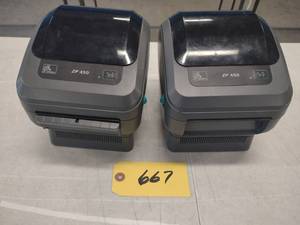lot 667 image: (2) Zebra ZP450 Label Printers...