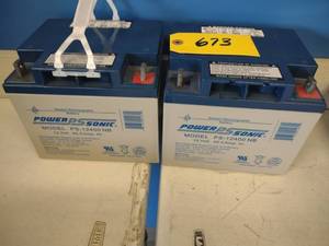 lot 673 image: (2) 12 Volt Sealed Rechargeable Bat...