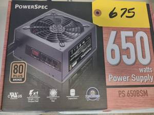 lot 675 image: Powerspec PS650BSM Power Supply, Ne...