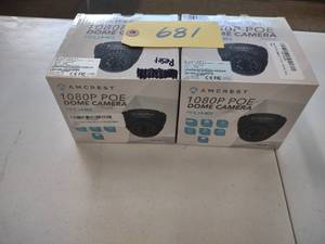lot 681 image: (2) Am Crest 1080P POE Dome Cameras...