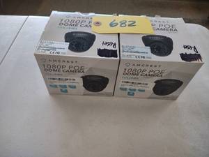 lot 682 image: (2) Am Crest 1080P POE Dome Cameras...