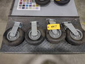lot 447 image: (4) Global 6 Pneumatic Casters...