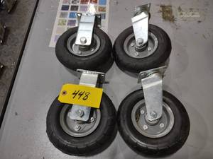 lot 448 image: (4) Global 6 Pneumatic Casters...