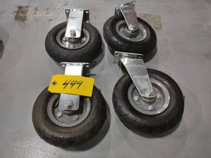 lot 449 image: (4) Global 6 Pneumatic Casters...
