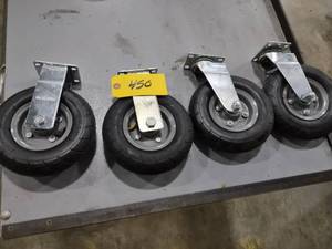 lot 450 image: (4) Global 6 Pneumatic Casters...