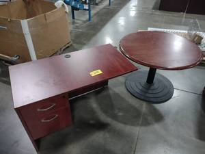 lot 528 image: Office Table, 42 & Desk Secretary,...