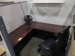 lot 531 image: Desk, Chair, Shelf, & Fan...