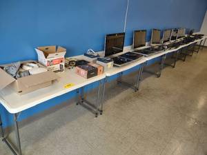 lot 590 image: (8) 2x4 Folding Tables, Cannot Be...