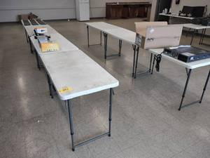 lot 591 image: (7) 2x4 Folding Tables, Cannot Be...