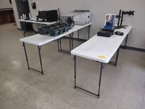 lot 592 image: (4) 2x4 Folding Tables, Cannot Be...