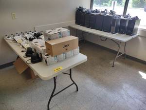 lot 593 image: (2) 72x30 Poly Folding Tables, Cann...