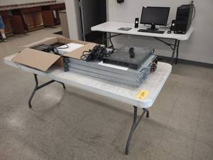 lot 594 image: (2) 72x30 Poly Folding Tables, Cann...