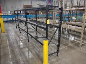 lot 337 image: (3) Sections Racking 72x24x72, Dama...