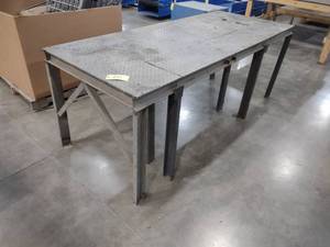 lot 341 image: Steel Table, 88x36...