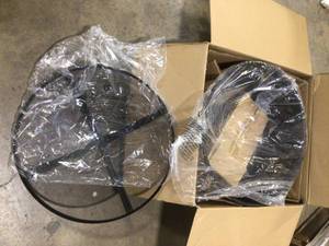 lot 10 image: Hampton Bay Piedmont 30 in. Steel Fire Pit in Black with Poker Customer Returns See Pictures