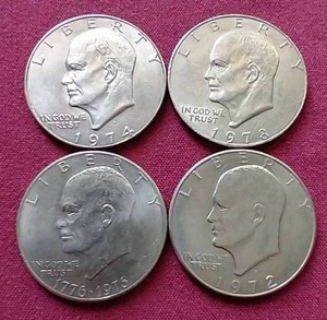 (4) Eisenhower Dollars