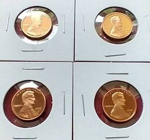 (4) Proof Pennies