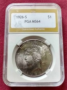 1926-S Peace Dollar - PGA MS64