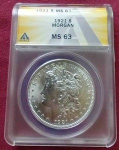 1921 Morgan Dollar - ANACS MS63