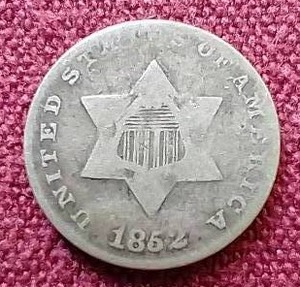 1852 3 Cent Silver Coin