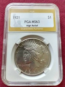 1921 Peace Dollar - PGA MS63 WOW