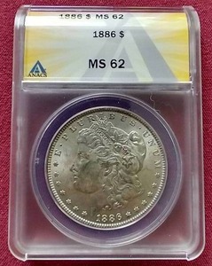 1886 Morgan Dollar - ANACS MS62
