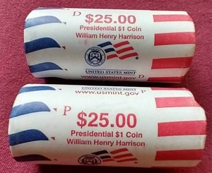 (2) Uncirculated U.S. Mint $25 Presidential Rolls - P & D