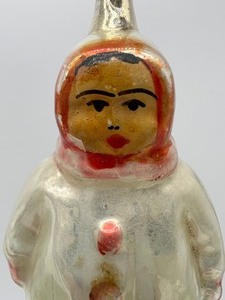 lot 11 image: Vintage USSR Glass Christmas Figural Ornament - Hand Painted