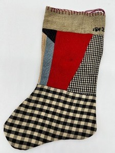lot 41 image: Antique Victorian Christmas Stocking Circa 1892