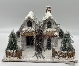 lot 75 image: Rustic Cardboard Christmas House