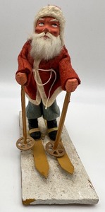 lot 90 image: Vintage Antique Santa Skier - Germany