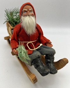 lot 94 image: Antique Vintage Santa on Sled