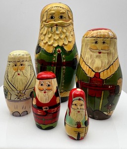 lot 99 image: Christmas Nesting Dolls