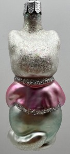 lot 104 image: RADKO Blown Glass Christmas Ornament - Kitty with Pink Jacket