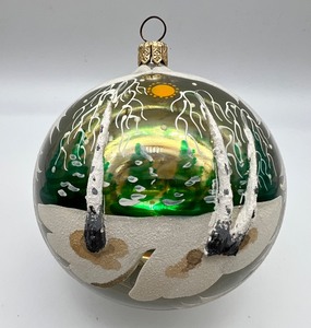 lot 110 image: Hand Painted Glass Christmas Ornament - Signed and Numbered