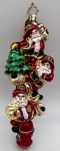 lot 163 image: RADKO Blown Glass Christmas Ornament - Fireman Fountain