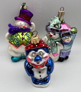 lot 185 image: Midwest Glass Snowman Ornament and Friends