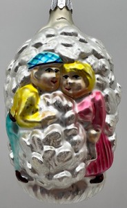 lot 187 image: RADKO Blown Glass Christmas Ornament - Winter Couple