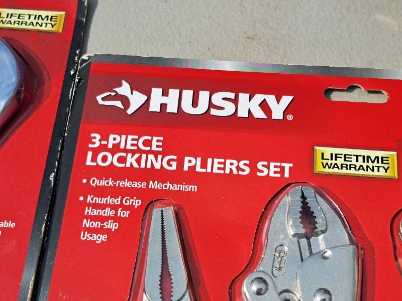 Husky 3-Piece Locking Pliers Set Locking Vise Pliers - 860-273 New