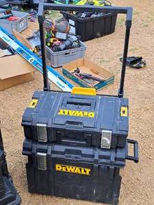 lot 28 image: DeWalt Rolling Tool Caddy 2-piece with Hand Tools
